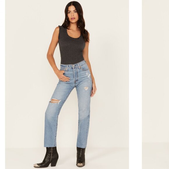 LEVI'S wedgie straight jeans (sz28) - Picture 2 of 16